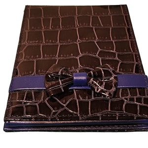 International SeneGence Purple Crocodile Travel Beauty Cosmetic Folding Mirror